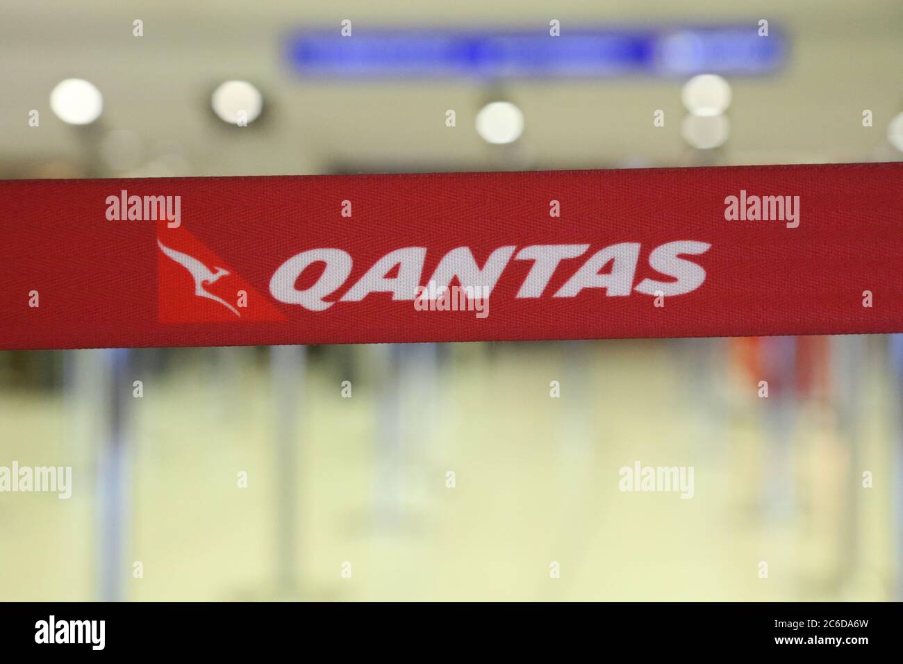 The Qantas checkin area at Sydney International Airport Stock Photo