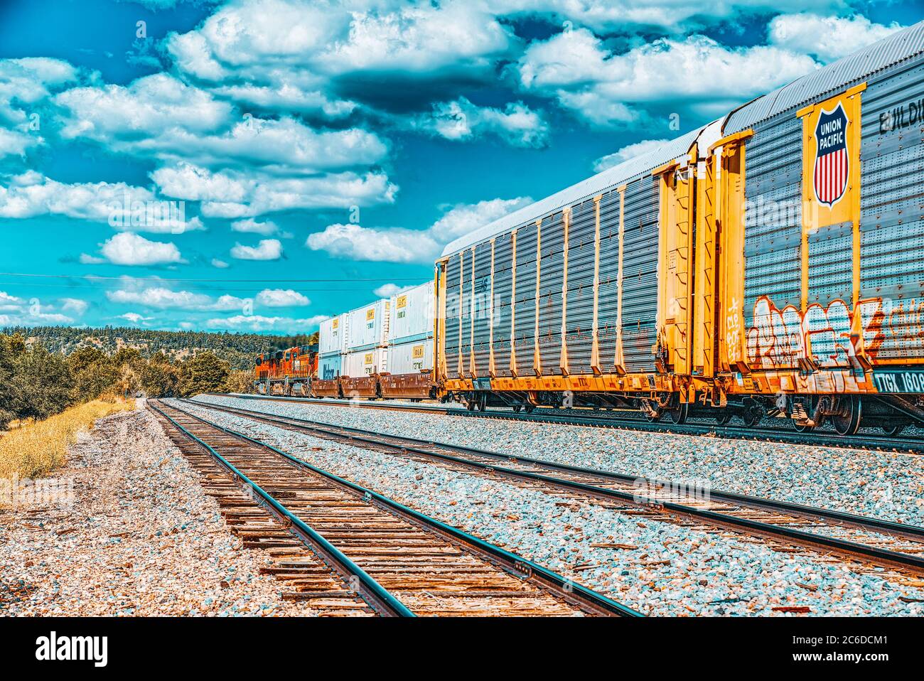 Flagstaff, Arizona, USA September 22, 2018 Freight train BNSF