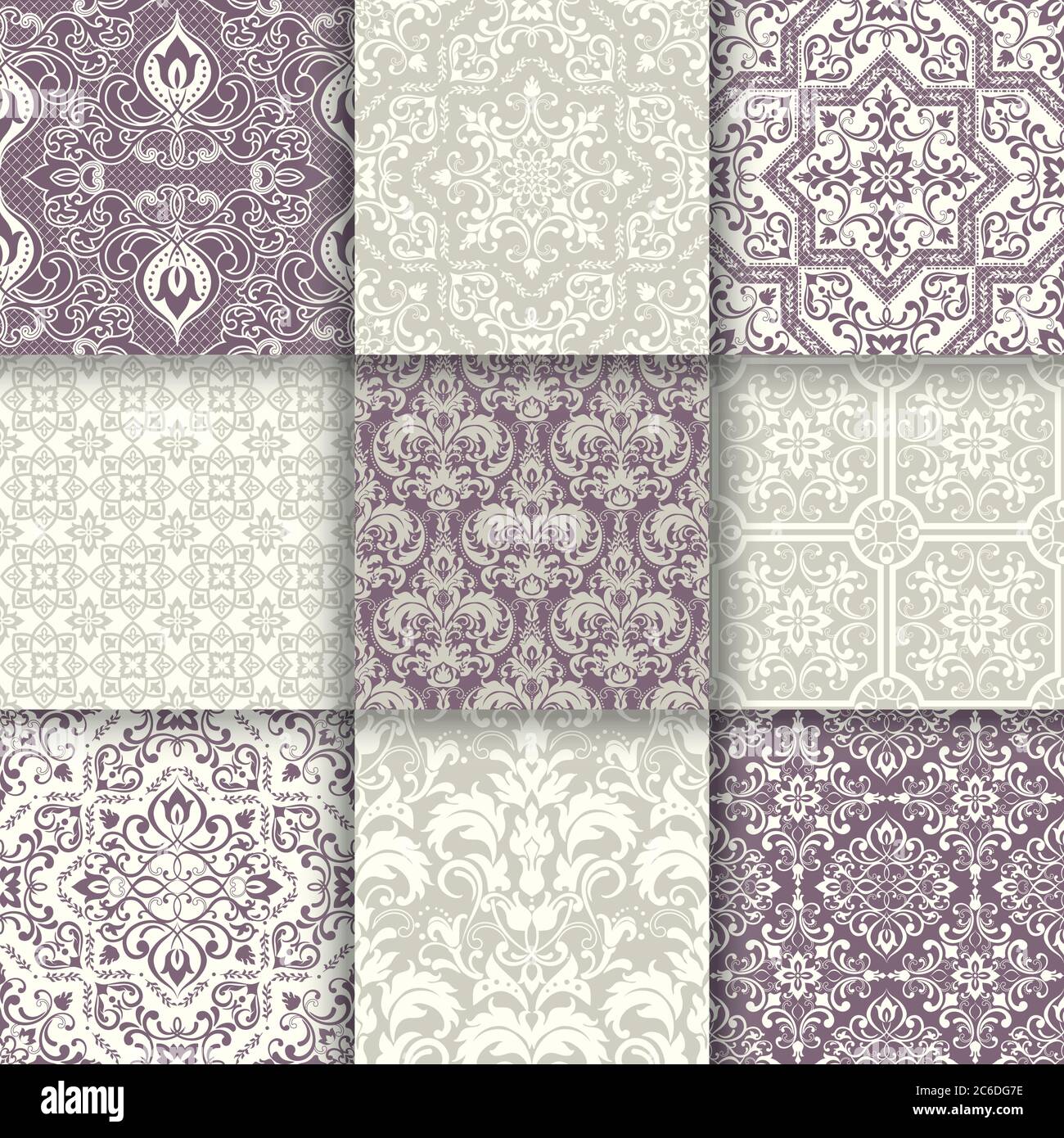 Set Of 9 Vintage Seamless Damask Patterns Antique Seamless Background Collection For Wallpaper Textile Tile Packaging Stock Vector Image Art Alamy Set Of 9 Vintage Seamless Damask Patterns Antique Seamless Background Collection For Wallpaper Textile Tile Packaging Stock Vector Image Art Alamy