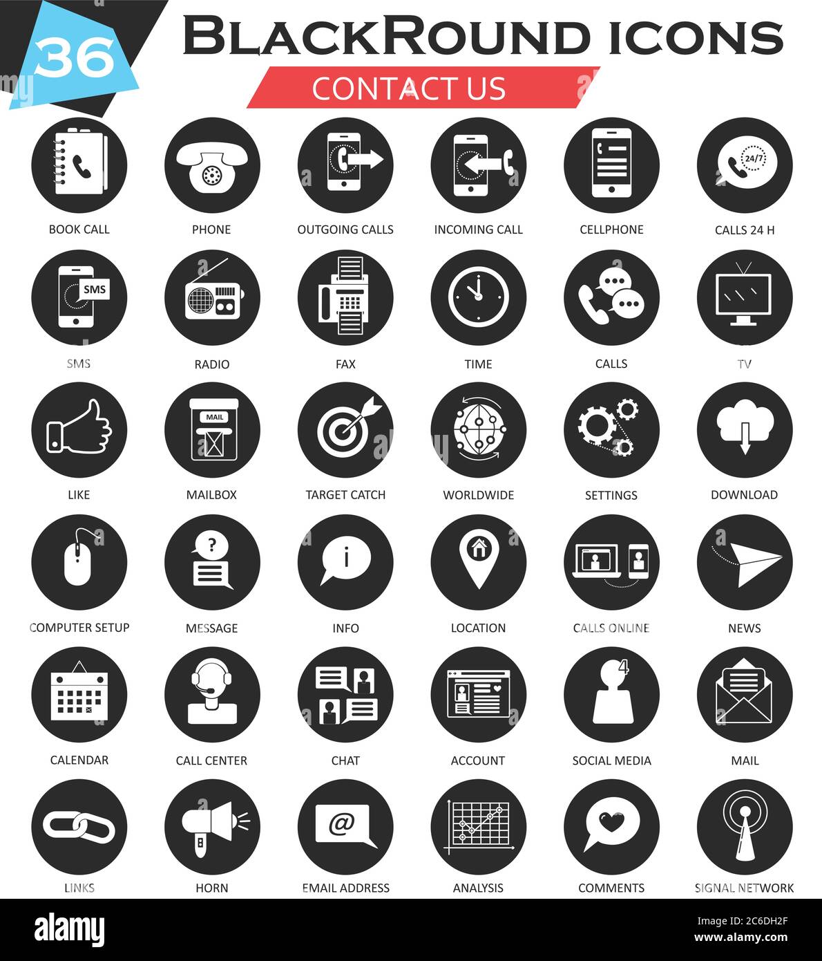 vector-contact-us-circle-white-black-icon-set-ultra-modern-icon-design