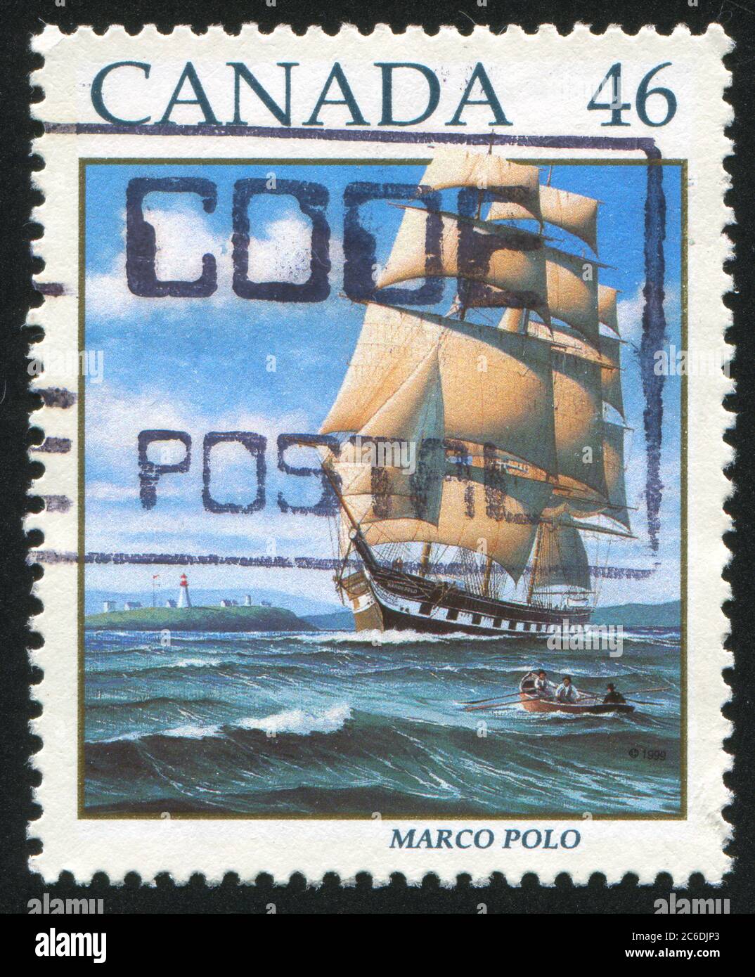 CANADA - CIRCA 1999: stamp printed by Canada, shows Sailing Ship Marco ...