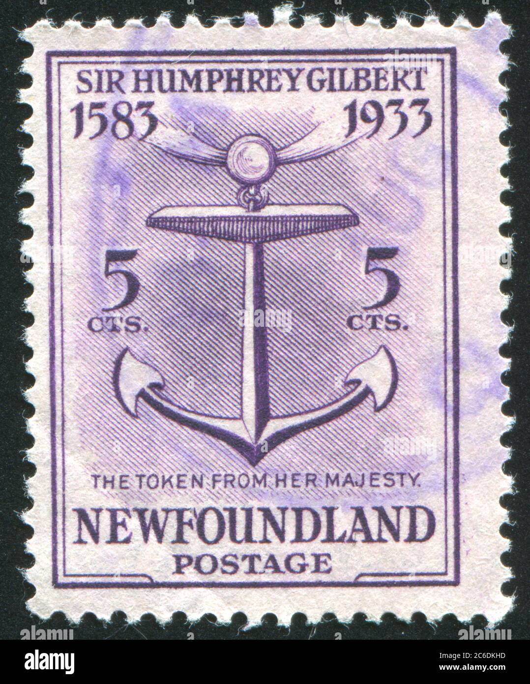NEWFAUNDLAND - CIRCA 1933: stamp printed by Newfoundland, shows Token from  Queen Elizabeth I, circa 1933 Stock Photo - Alamy