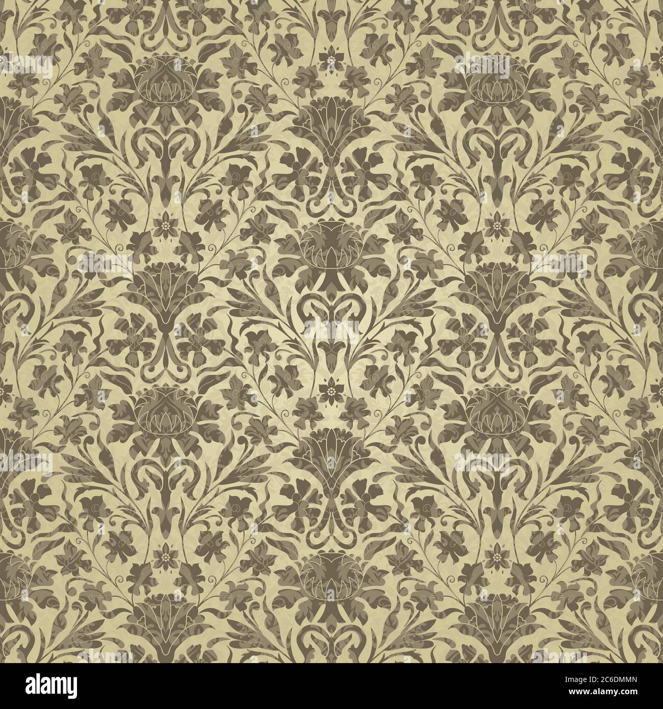 Seamless Victorian pattern. Hand drawn floral background. Vintage Wallpaper  in damask style. Islam, Arabic, Indian, Ottoman motif. Vector illustration  Stock Vector Image & Art - Alamy