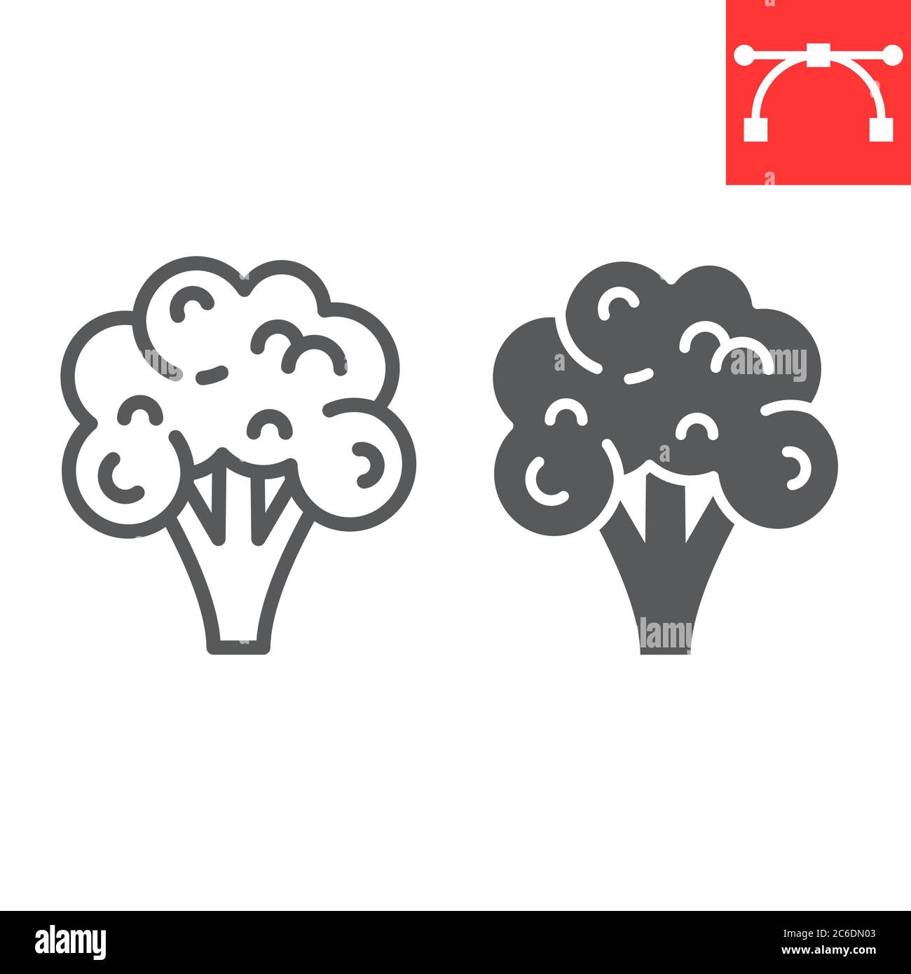 Broccoli line and glyph icon, food and keto diet, broccoli sign vector ...
