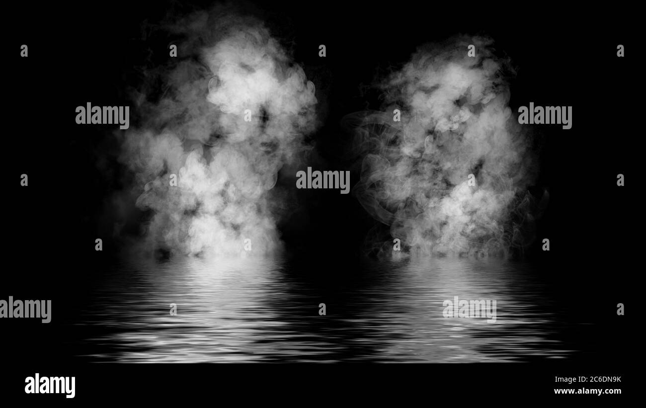 Dynamic Abstract Fog White Smoke Emanating From A Black Background