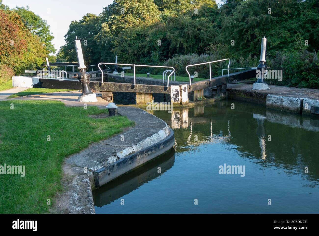 Canal lock gates Stock Photo Alamy