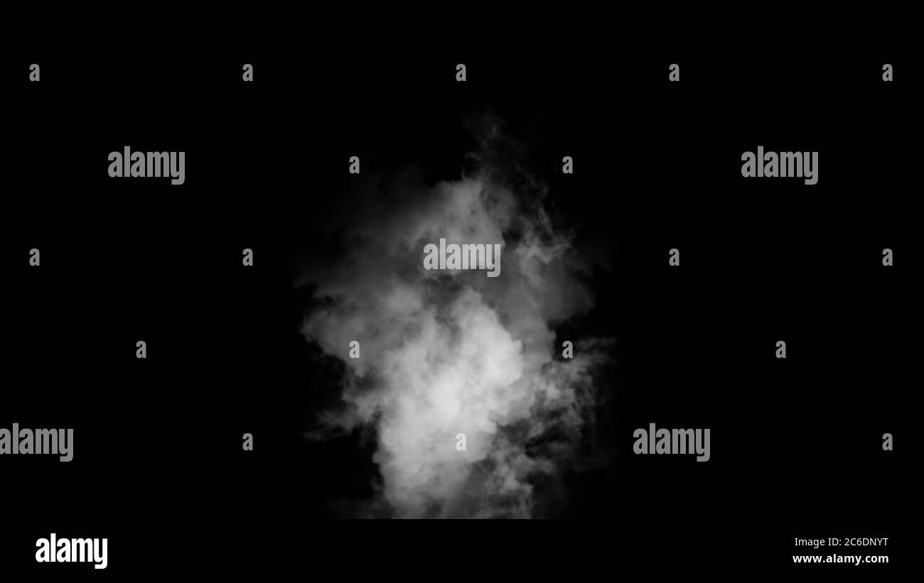 Explosion smoke bomb on isolated black background. Smoking cigarette