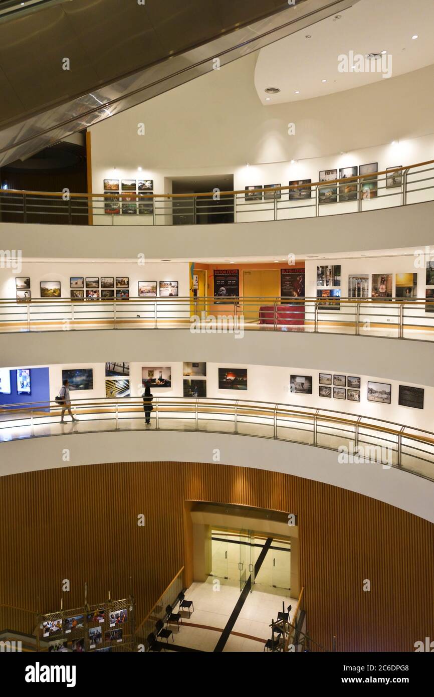 Bangkok Art and Culture Centre (BACC), interior, central atrium, meeting place for artists and the public, Bangkok, Thailand. Stock Photo