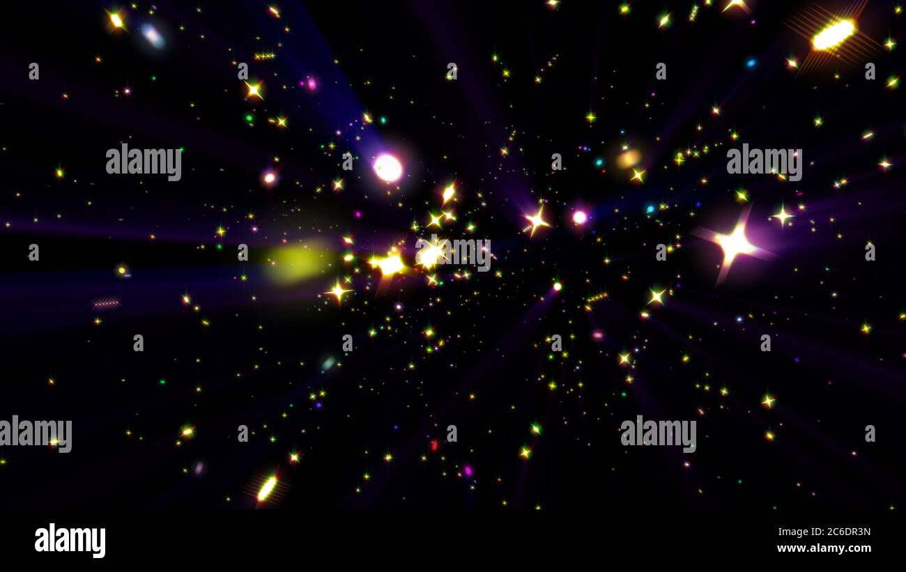 color stars light ray explosion in space Stock Photo - Alamy