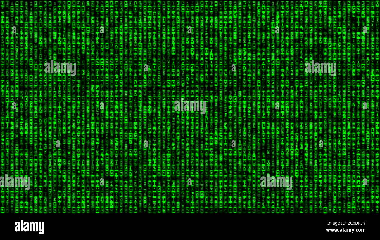 data matrix green binary code, abstract background illustration Stock ...