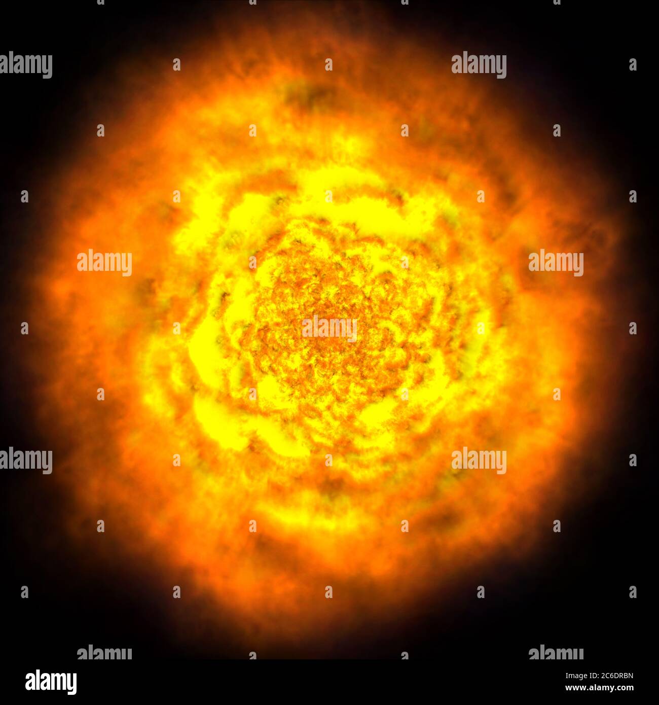 fire flame ball explosion in space, abstract illustration Stock Photo ...