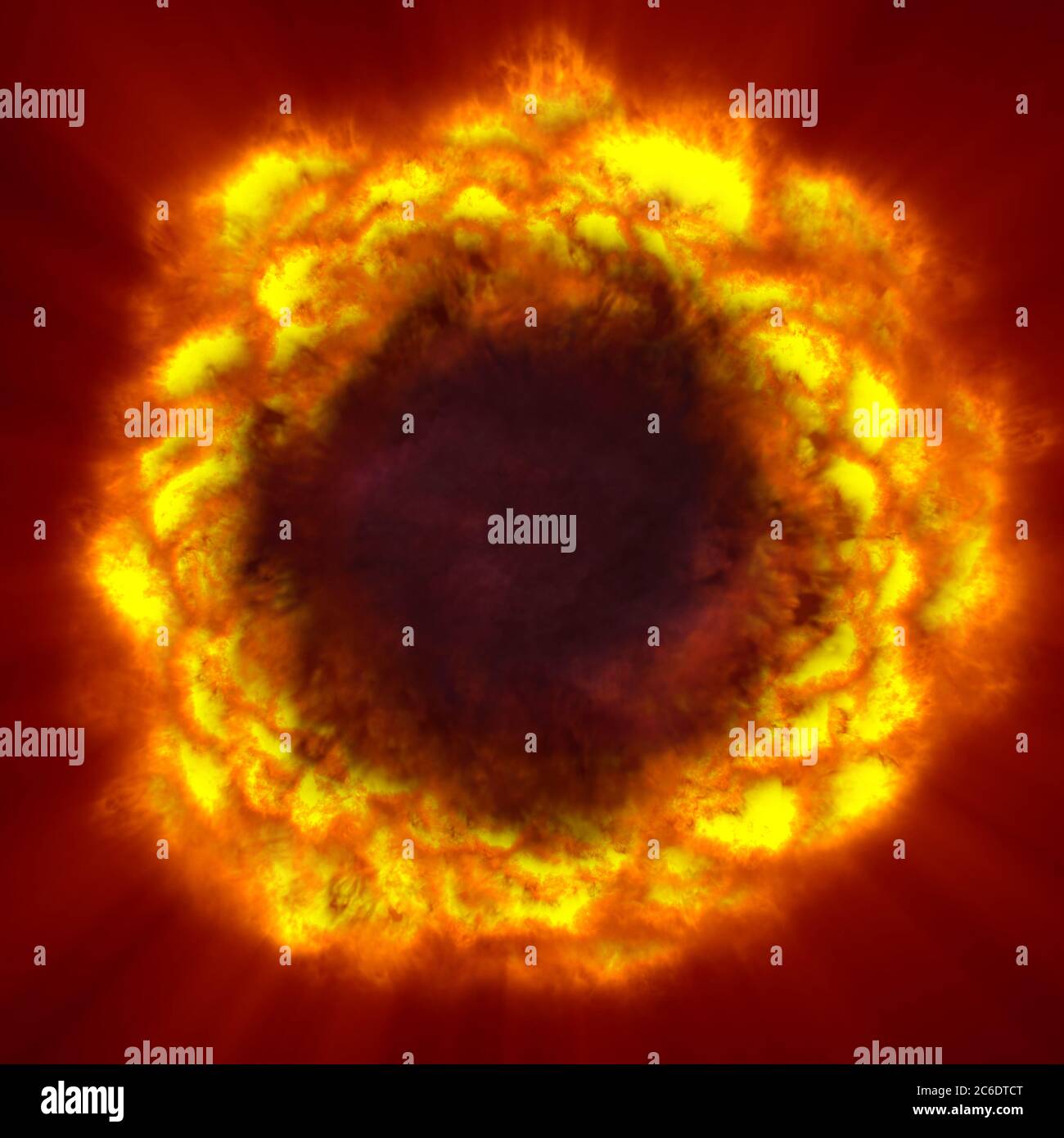 fire flame ball explosion in space, abstract illustration Stock Photo ...