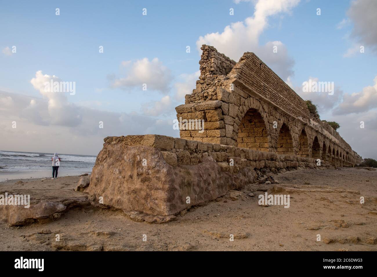 Israel, Caesarea Aqueduct built by the Romans was the water source to