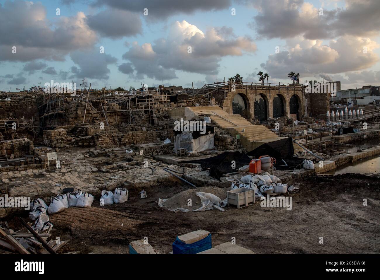 Israel, Caesarea Aqueduct built by the Romans was the water source to