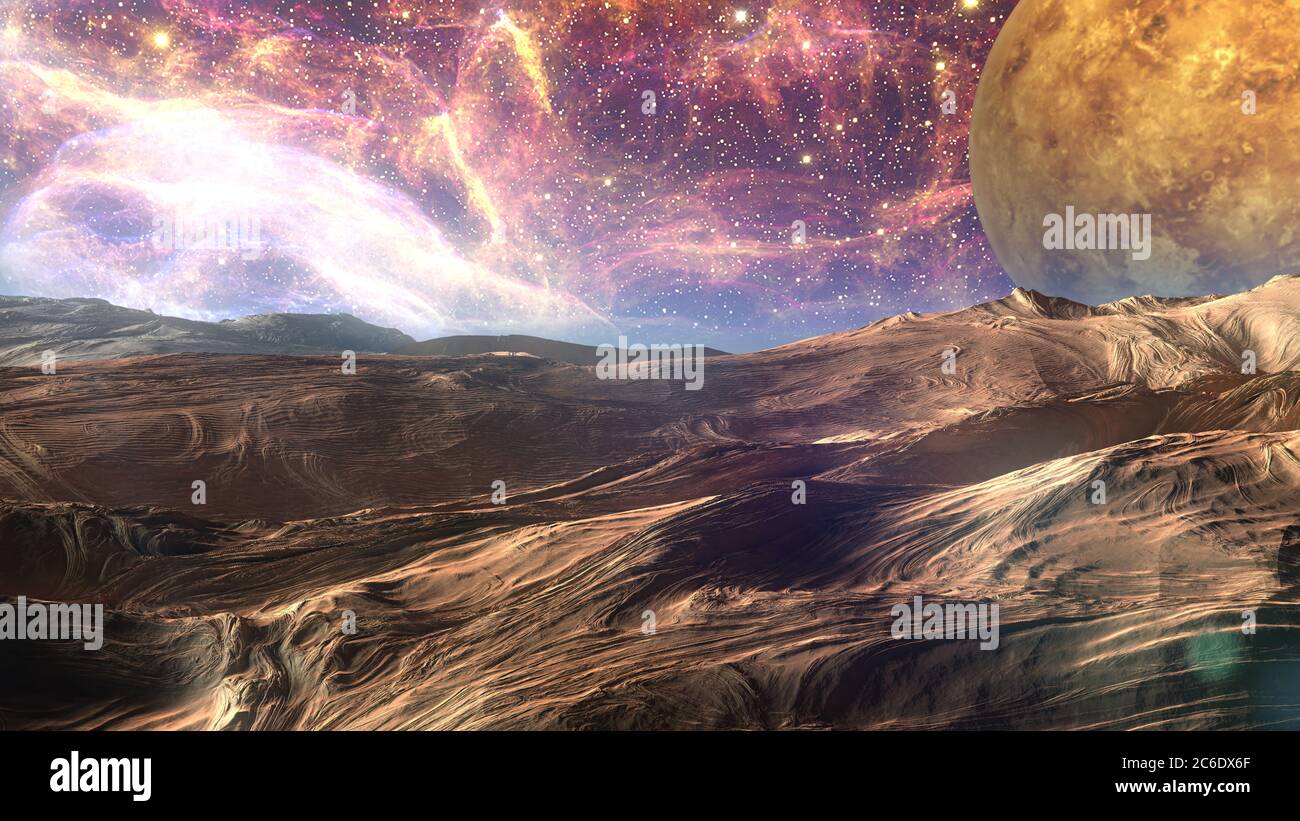 surface planet in space, 3d render illustration Stock Photo - Alamy