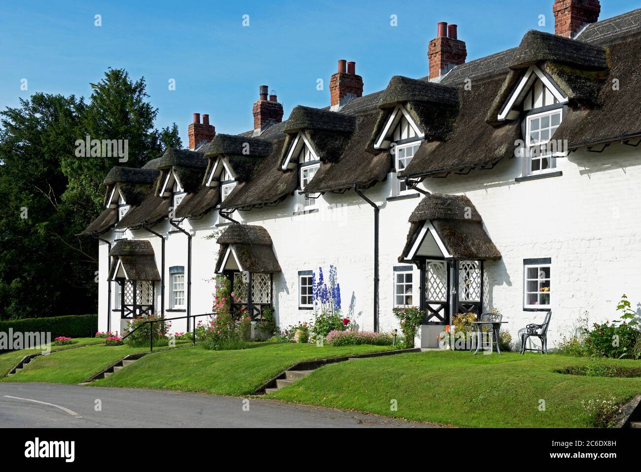 Terrace of estate cottages in the village of Warter, East Yorkshire