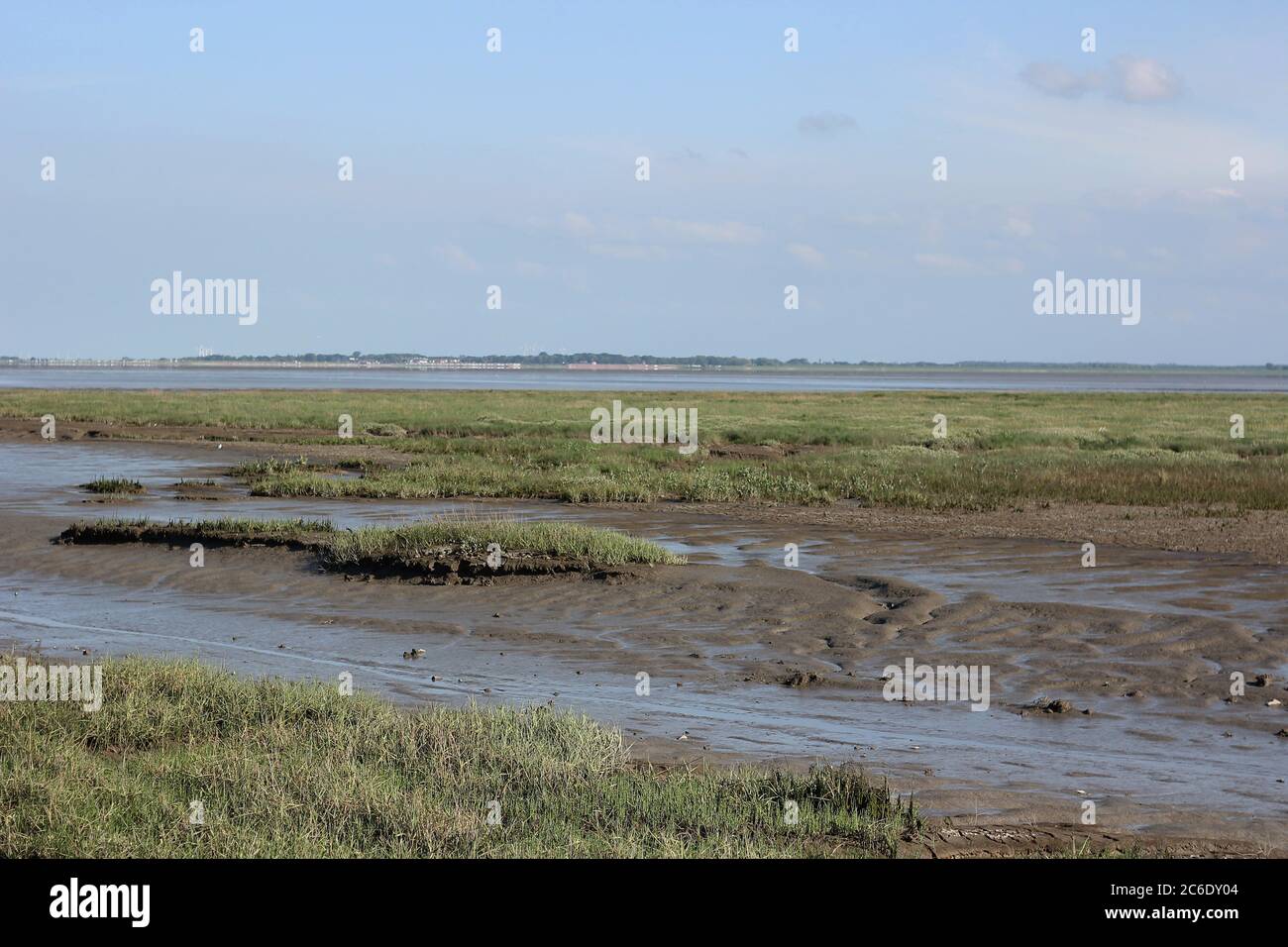 Wadden Sea with mud-flats near the village of Mariensiel, Jadebusen, Germany Stock Photo