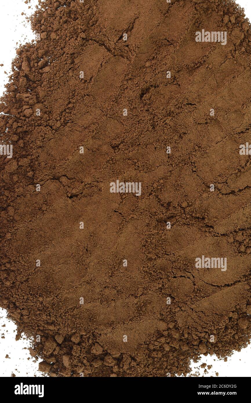 Pile of fresh ground coffee powder isolated on white Stock Photo Alamy