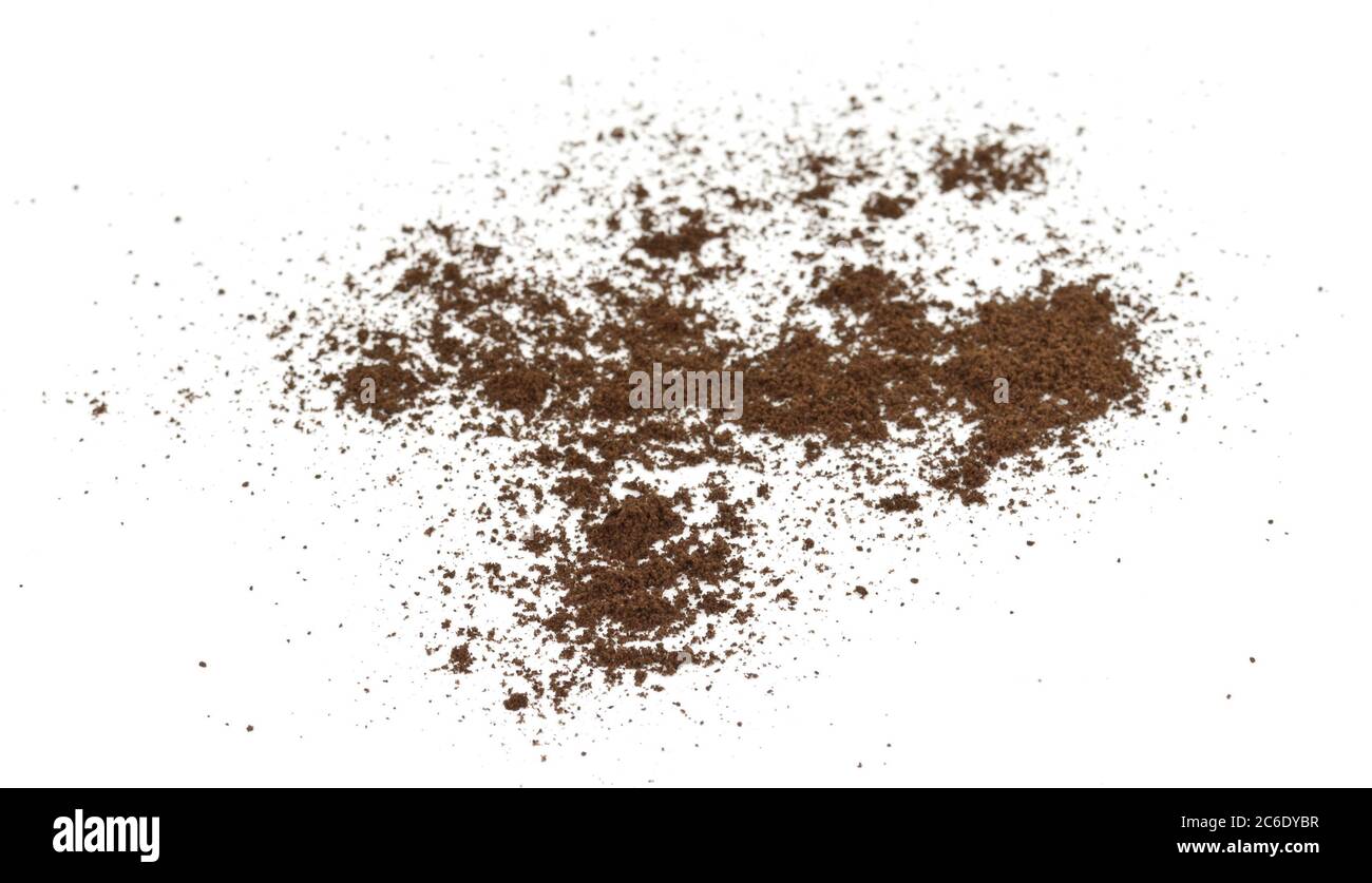 Pile of fresh ground coffee powder isolated on white Stock Photo Alamy