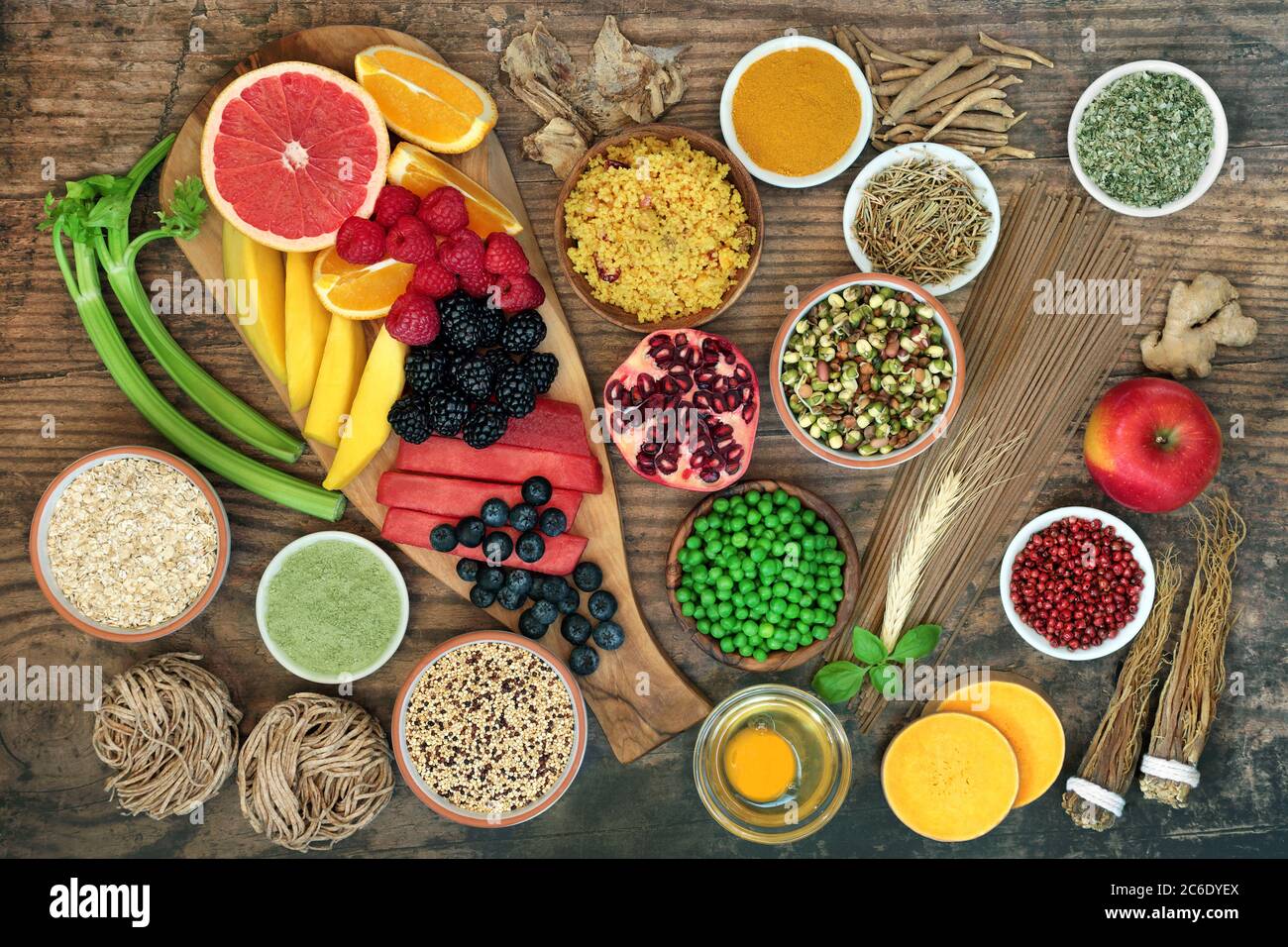 Super food for health and fitness with foods high in antioxidants