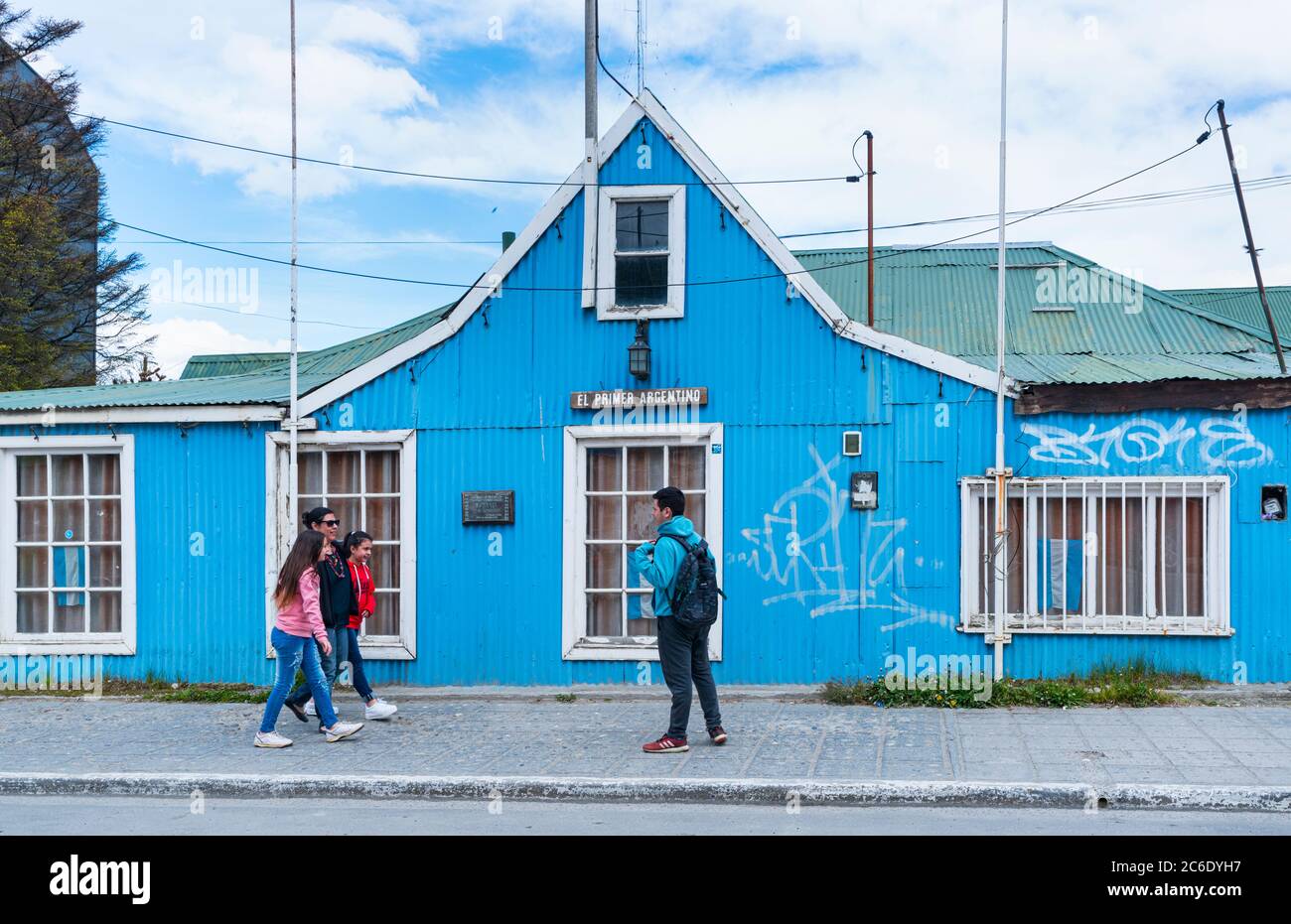 Historic wooden house, Ushuaia city, Tierra del Fuego archipelago