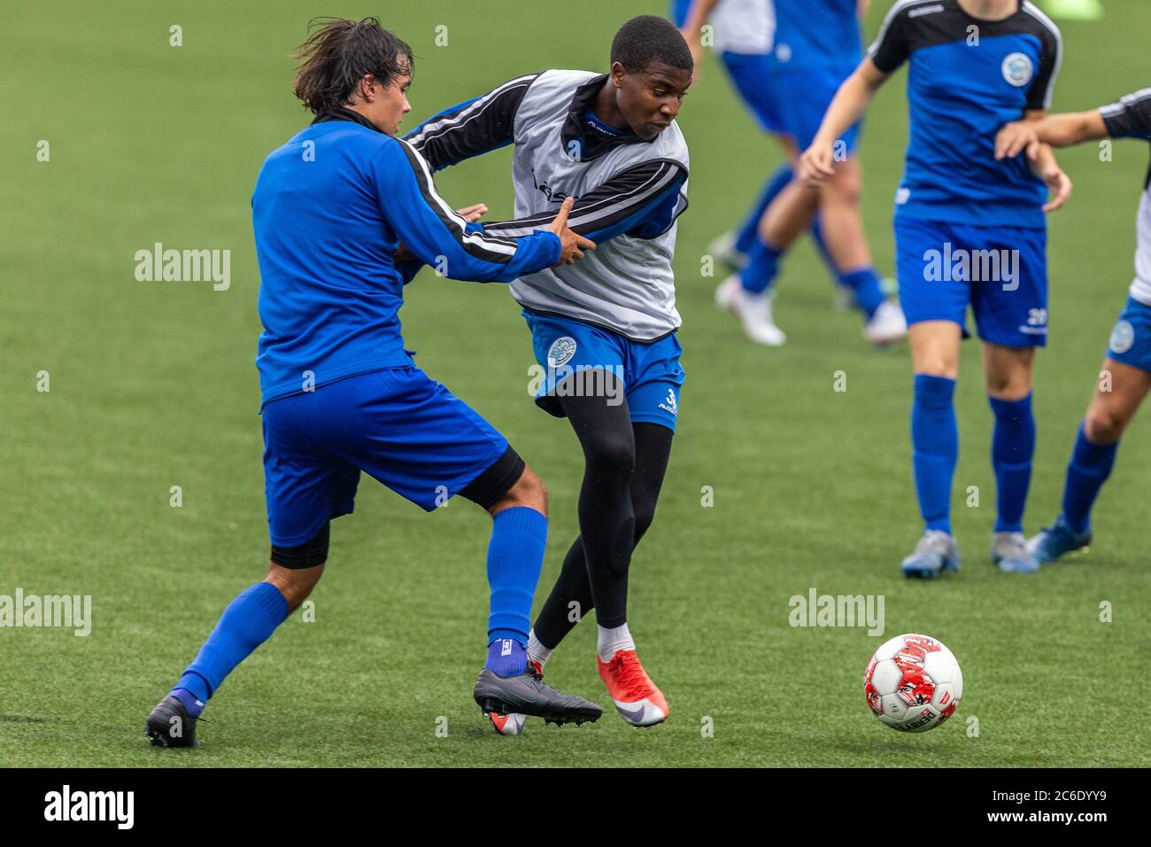 den bosch 09 07 2020 sportpark de vliert season 2020 2021 dutch football keuken kampioen divisie first training den bosch fc den bosch player mats deijl l and fc den bosch player dhoraso moreo