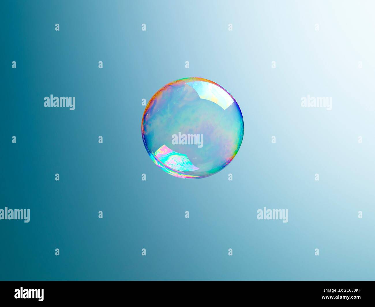 Translucent bubble on blue background Stock Photo