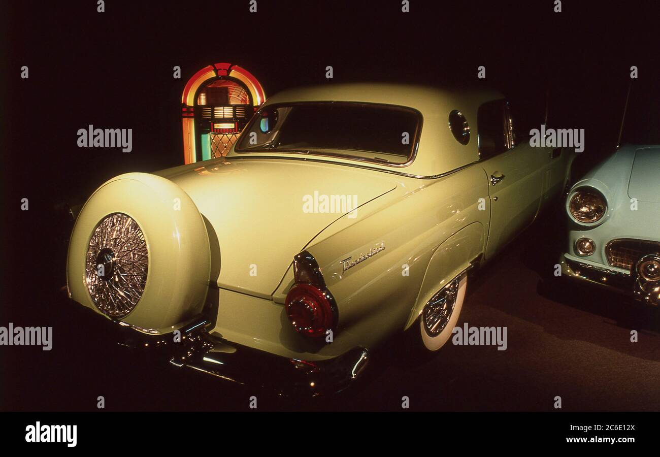 1950's Ford Thunderbirds on display at the Domino's Classic Car Museum in Ann Arbor Michigan 1988 Stock Photo