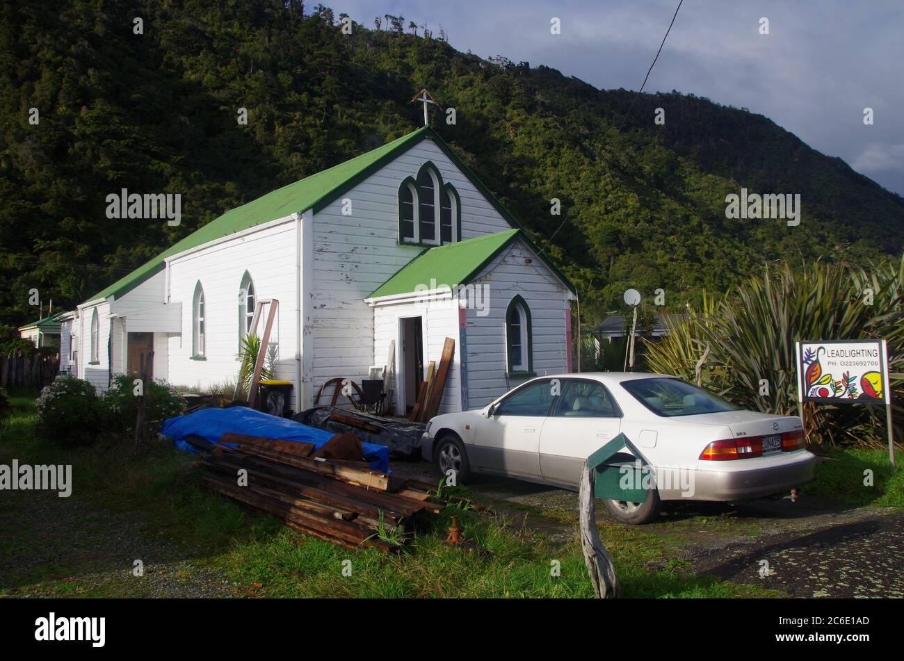 church. Alternative Te Araroa Trail route. Granity. South Island. New Zealand Stock Photo