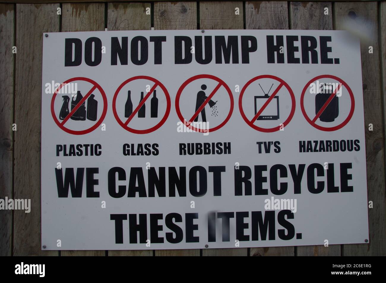 Do not dump here. Alternative Te Araroa Trail route. Granity. South Island. New Zealand Stock Photo