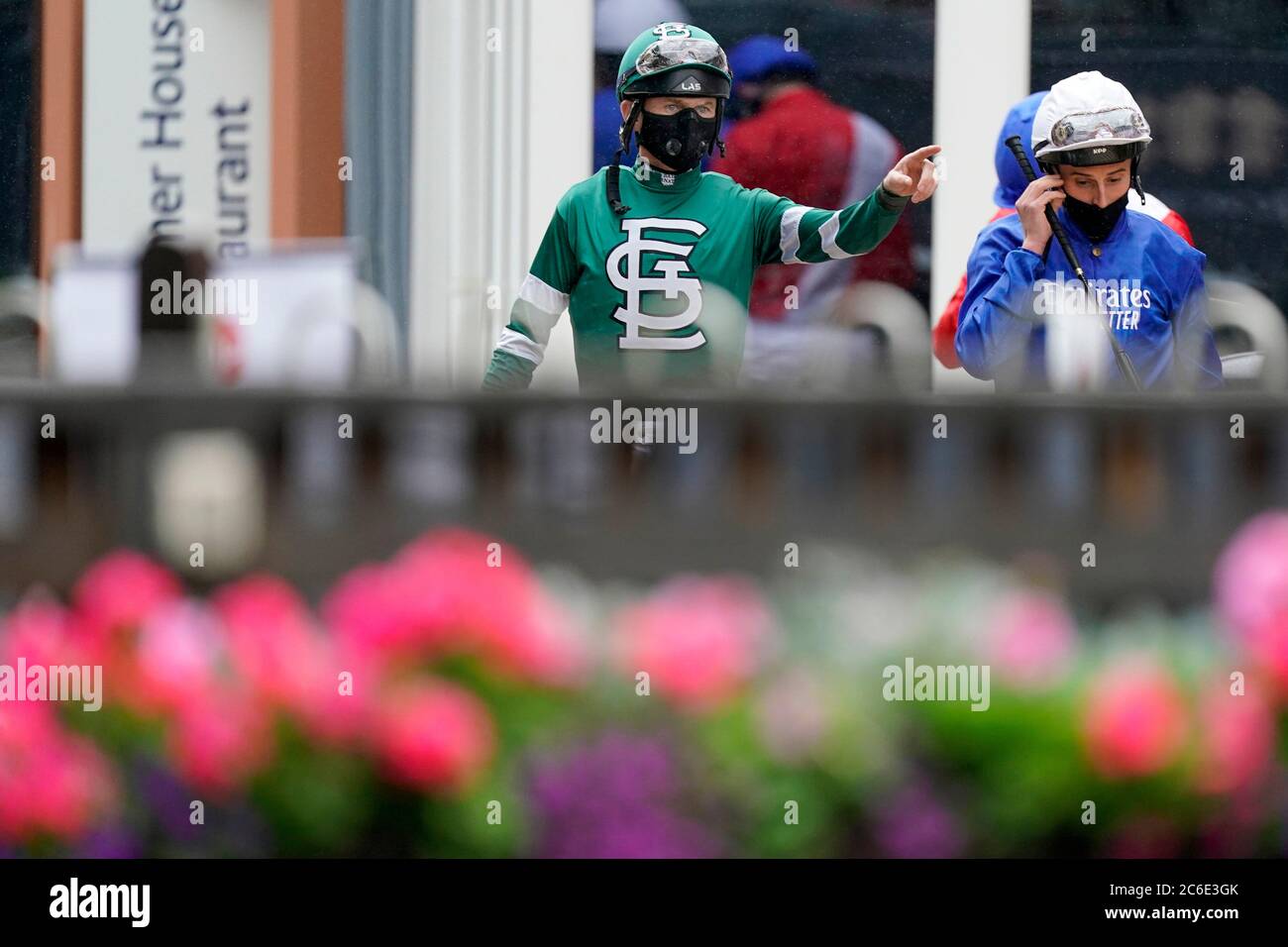 Jockey Robert Havlin during day one of The Moet and Chandon July Festival at Newmarket Racecourse. Stock Photo