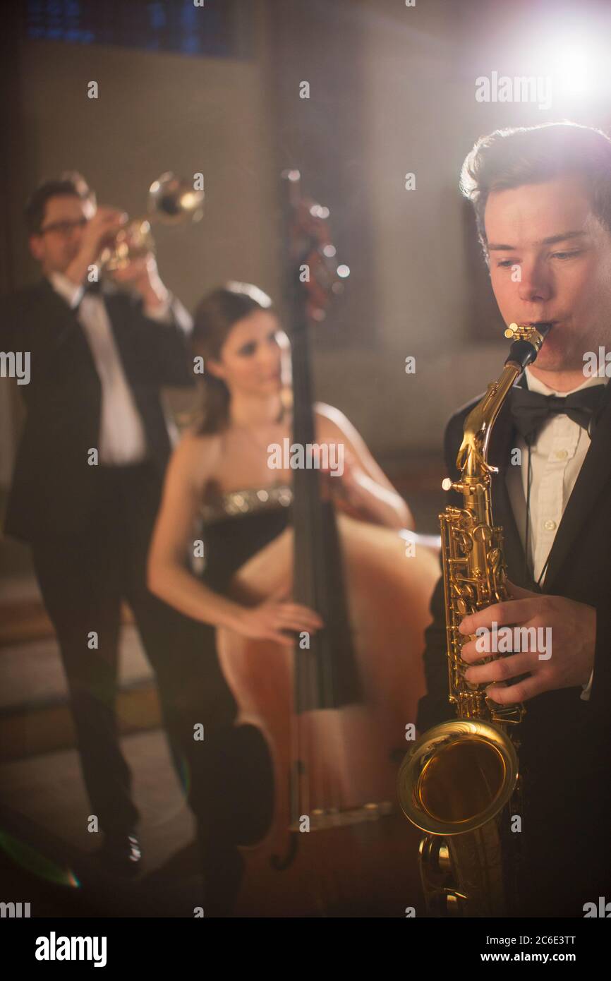Triosence Jazz trio performing Stock Photo - Alamy