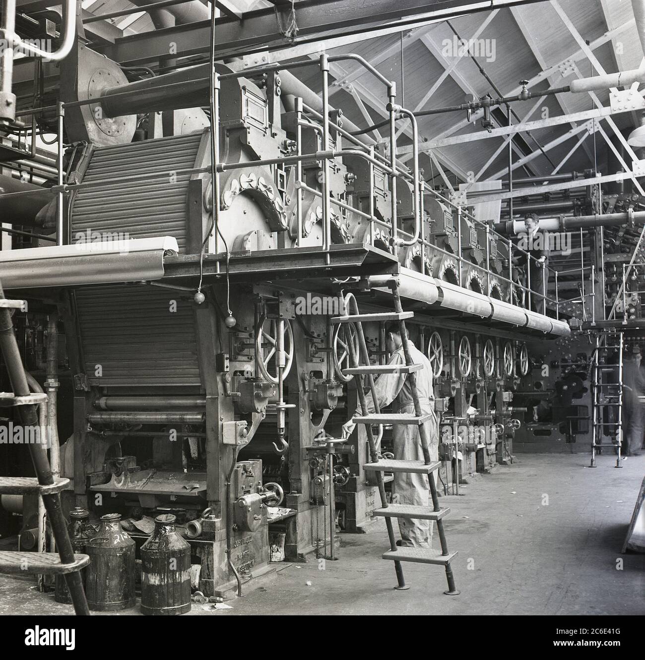 1950s, historical, factory floor of a large printworks, England, UK