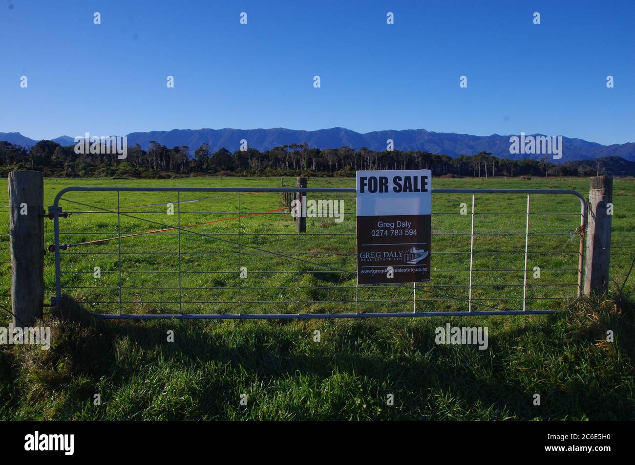 Land for sale sign. Alternative Te Araroa Trail route. Karamea. Buller