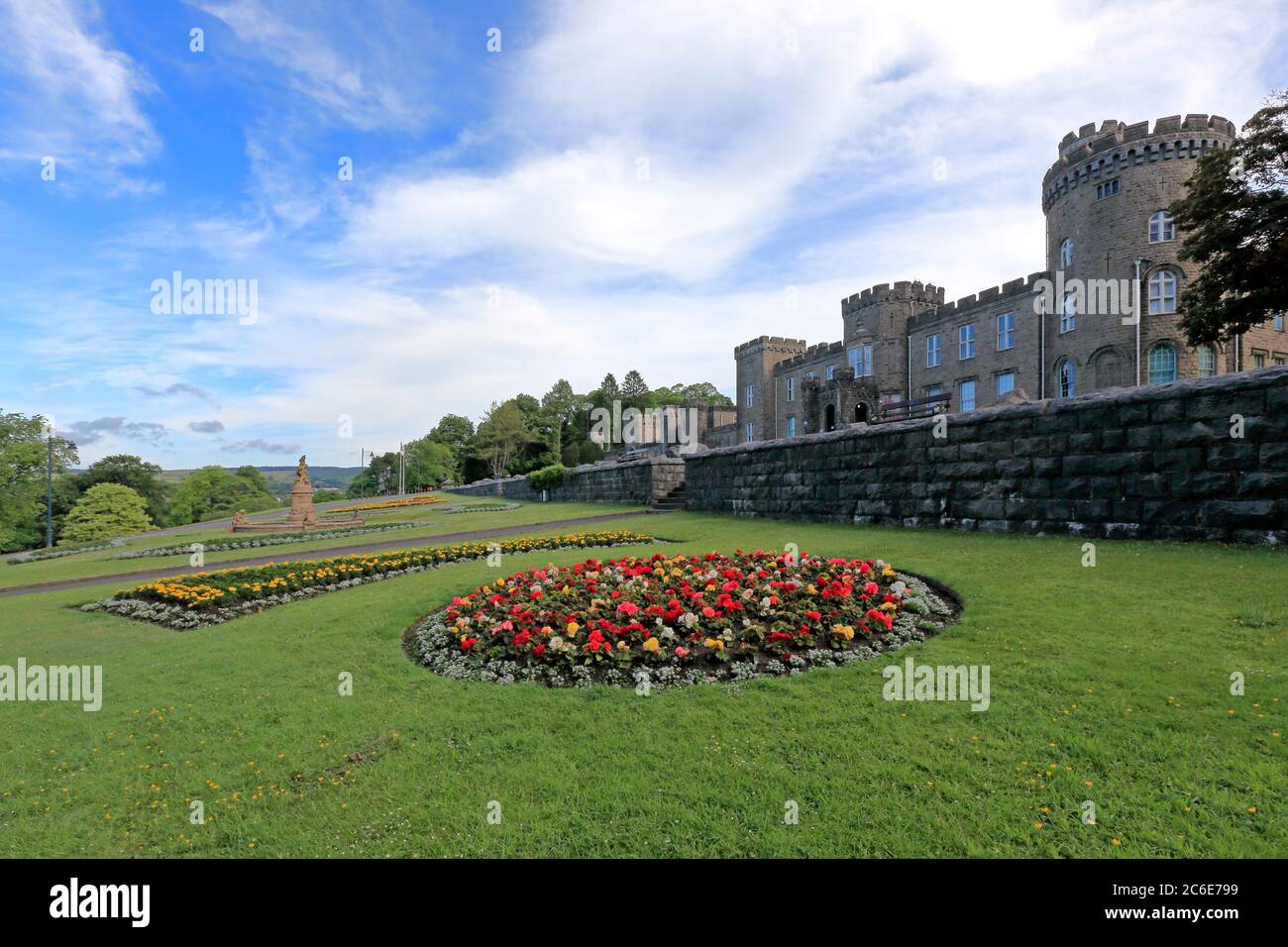 View of Cyfarthfa Castle in Merthyr Tydfil Stock Photo