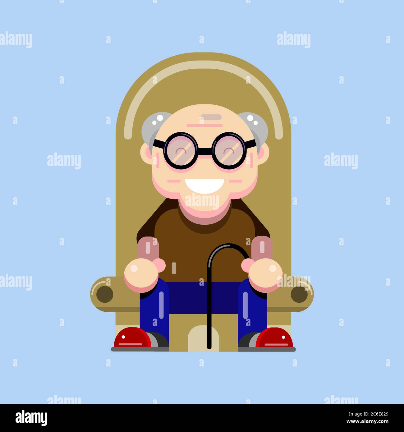 Old man sitting Stock Vector Images - Alamy