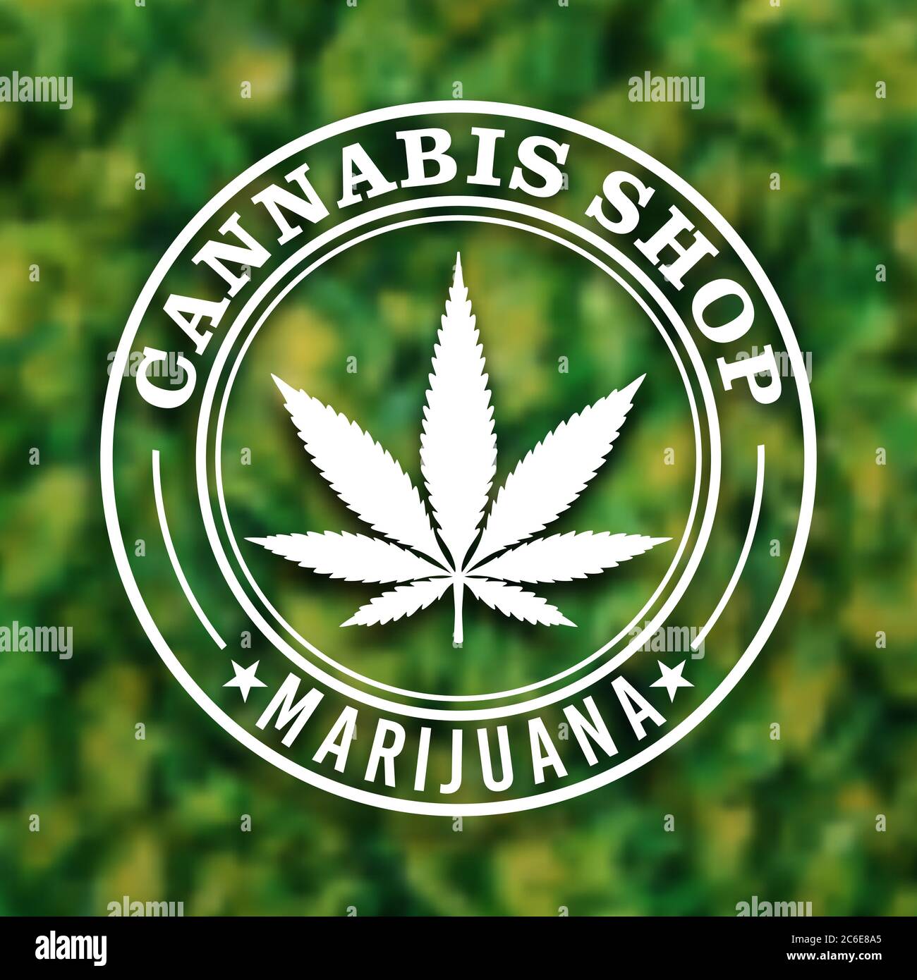 Cannabis Marijuana leaf circle logo design in vector format Stock Vector