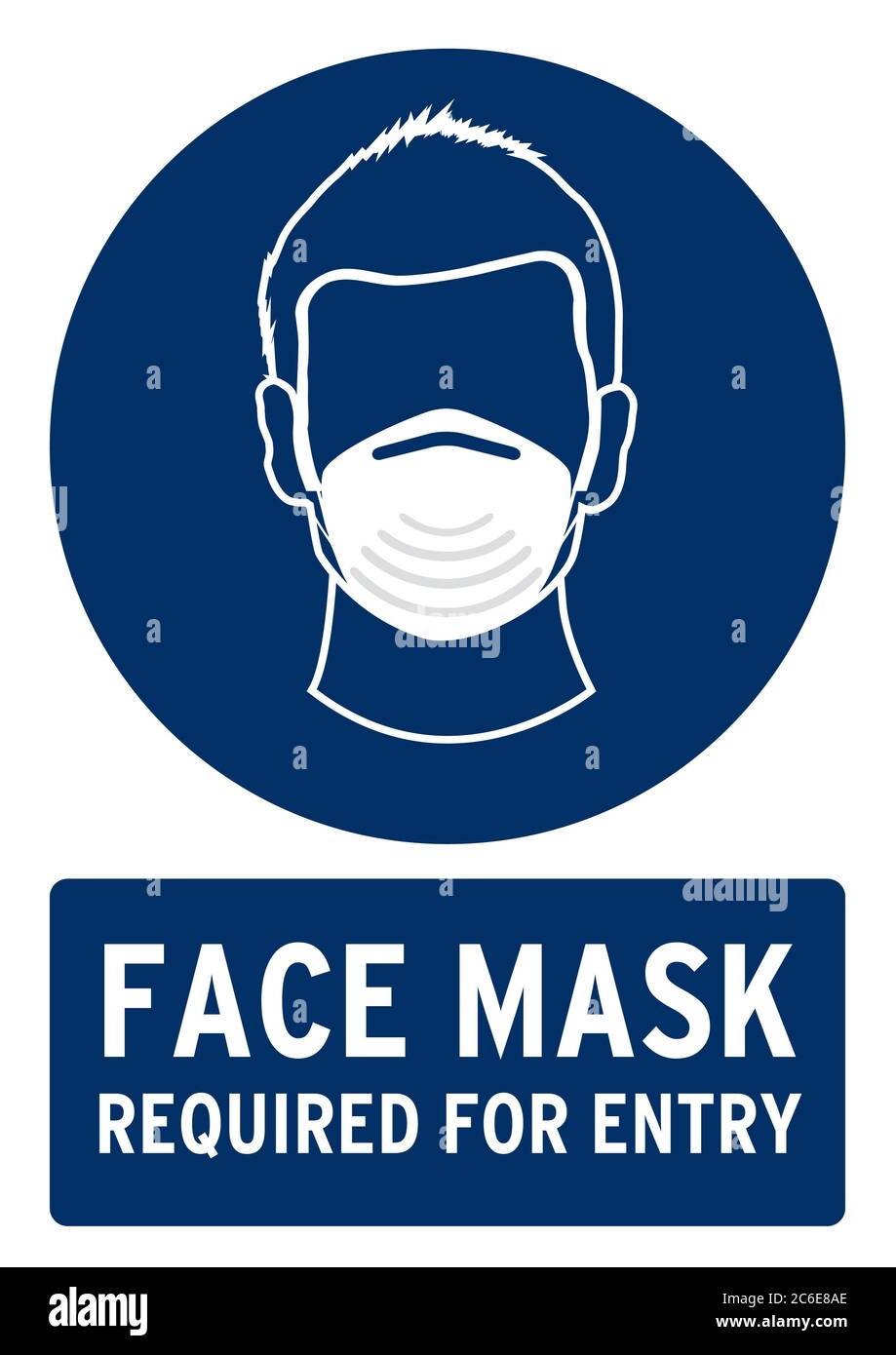 Face mask required for entry poster. Poster for covid19 in english language  Stock Photo - Alamy