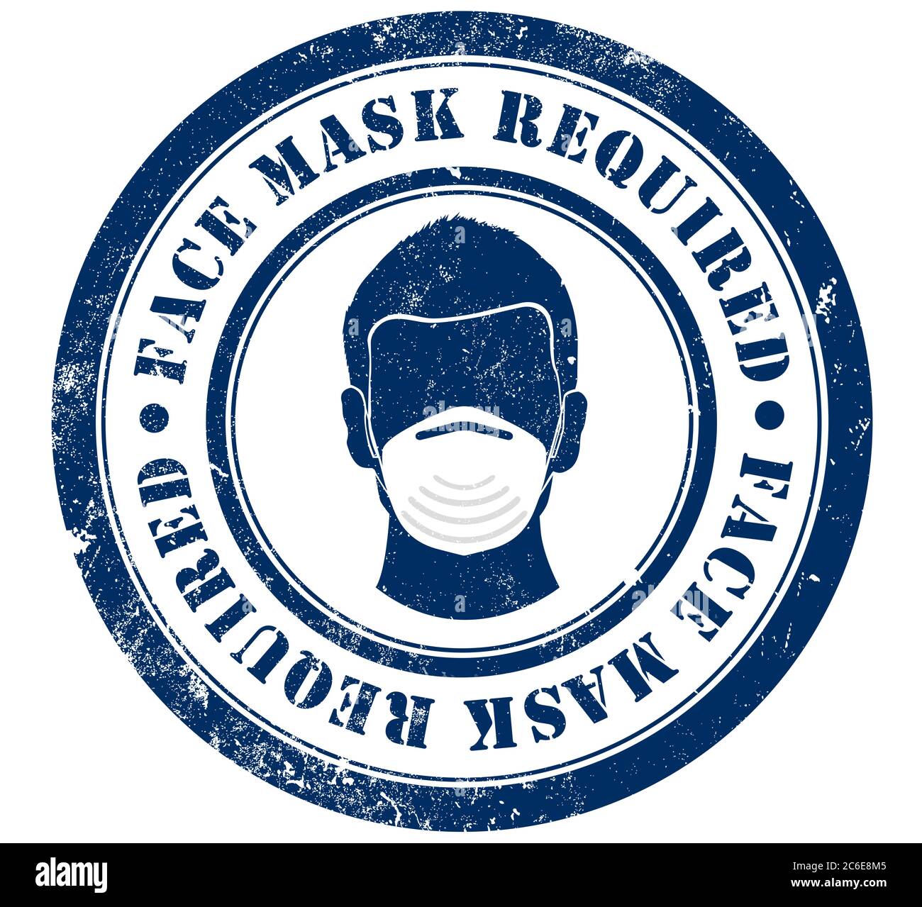 Face mask required grunge stamp, in english language Stock Photo - Alamy