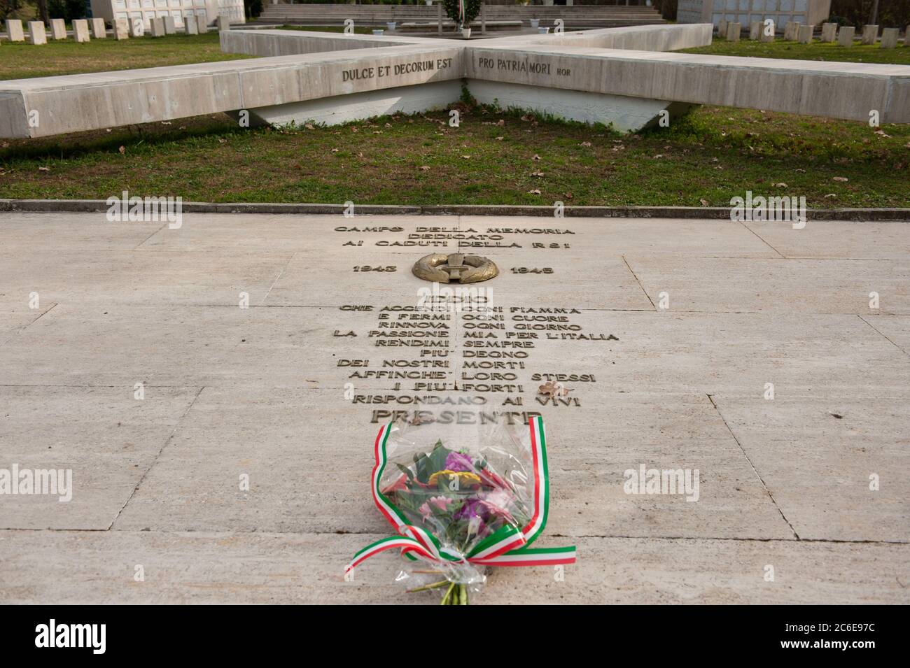 Nettuno, Rome Italy: Field of Remembrance, commemoration of the 73rd anniversary of the landing of the Allies during the Second World War. © Andrea Sa Stock Photo