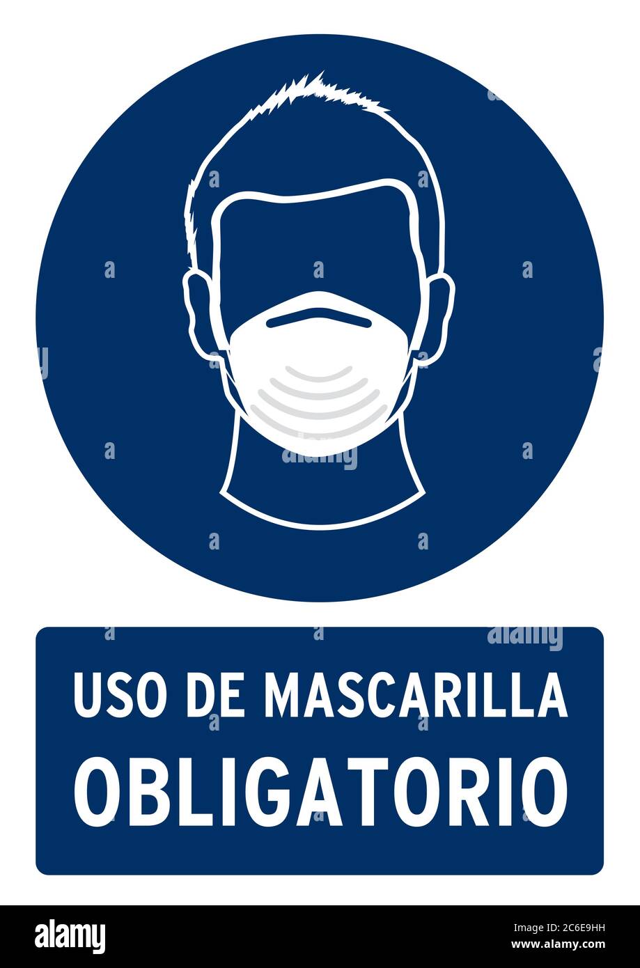 Face mask required for entry poster. Poster for covid19 in spanish