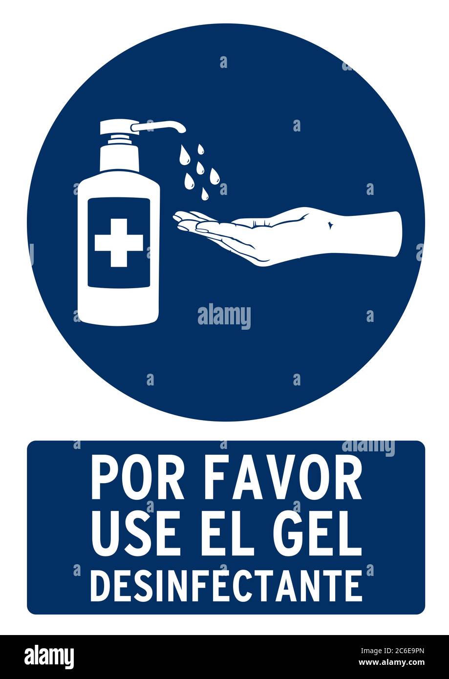 Please use the disinfectant gel poster. Poster for covid19 in spanish