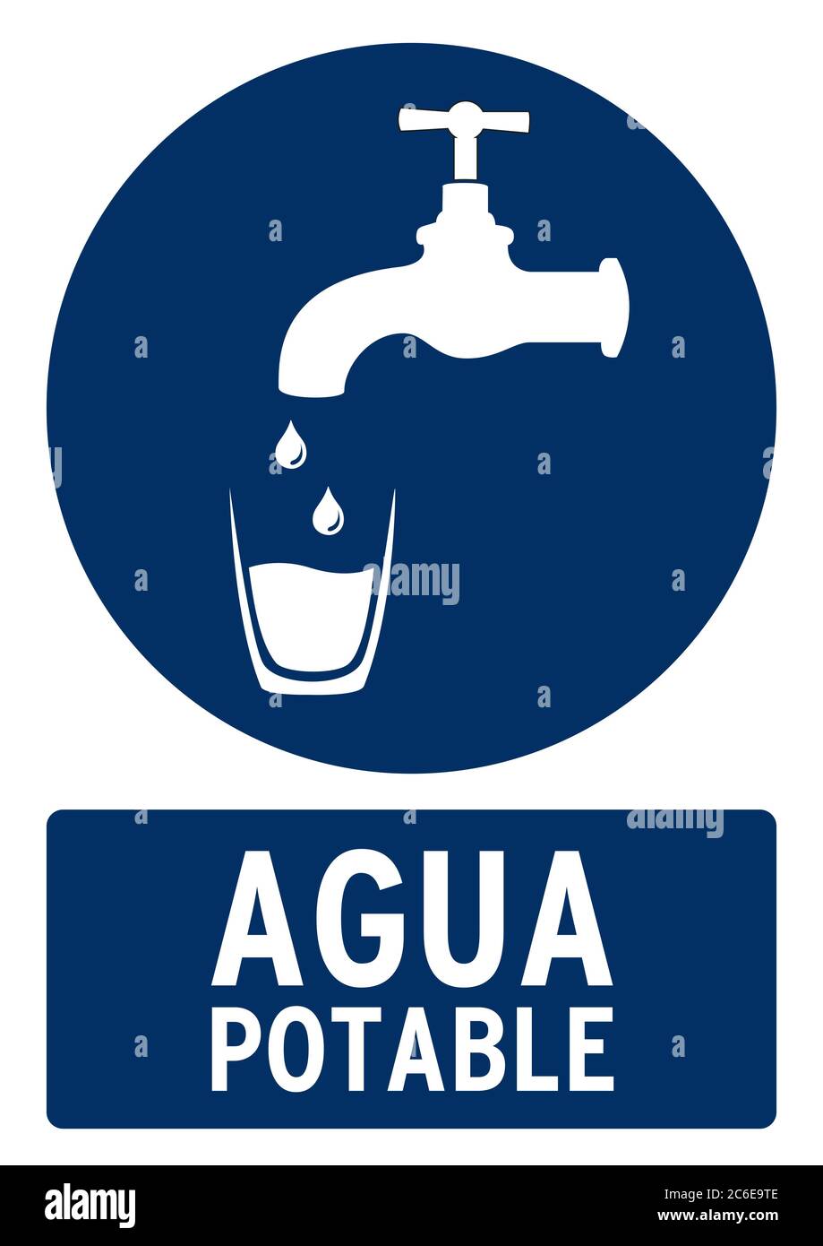 potable water in spanish language. Poster Stock Photo Alamy