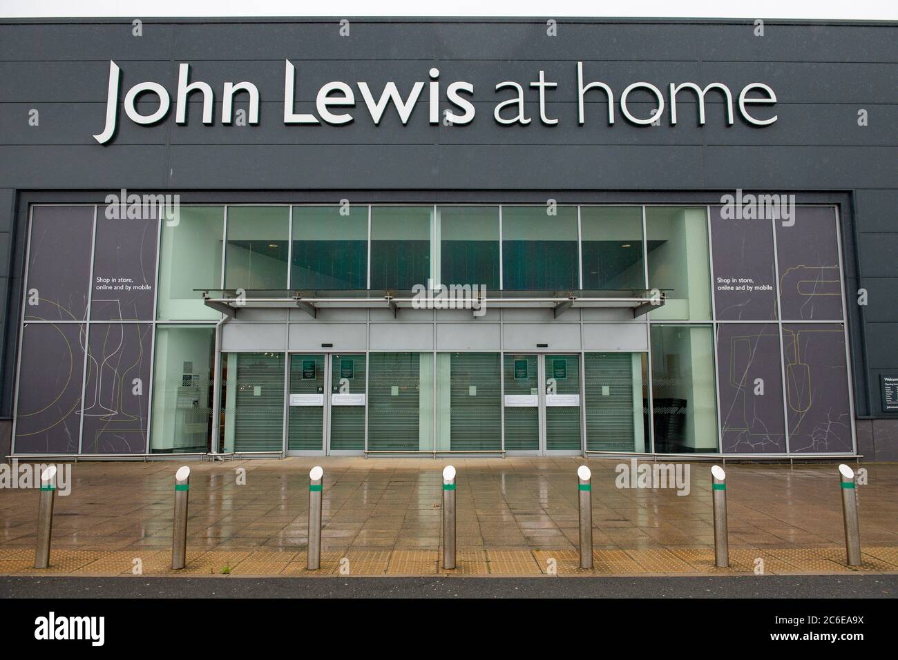 John Lewis At Home store in Tamworth, which is due to close as John Lewis said it will shut two full-size department stores in Birmingham and Watford, four At Home shops in Croydon, Newbury, Swindon and Tamworth, as well as two travel hub outlets at Heathrow and St Pancras. Stock Photo