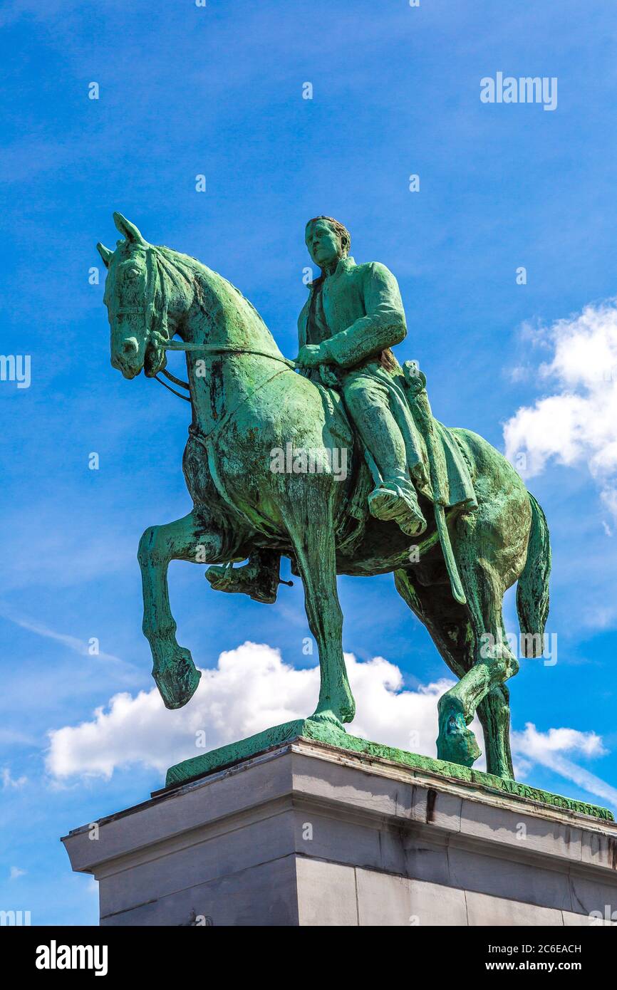 Monument of a king Albert in Brussels in a beautiful summer day Stock ...