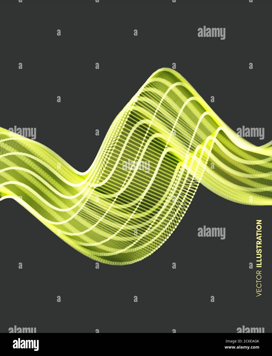 Wavy background with motion effect. 3d technology style. Vector illustration. Stock Vector
