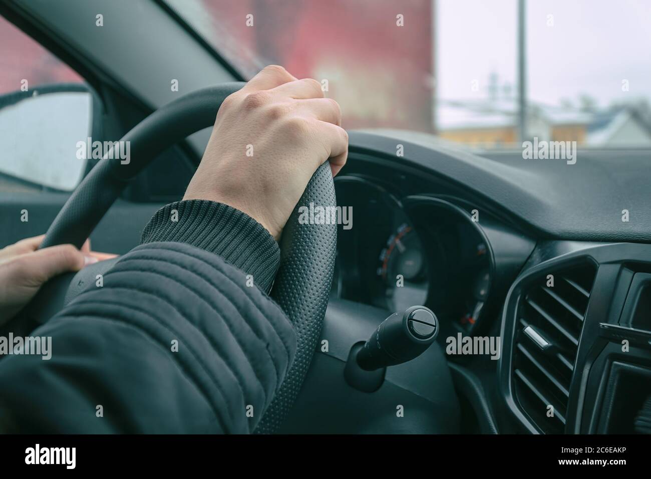 Man drives car on asphalt hi-res stock photography and images - Alamy