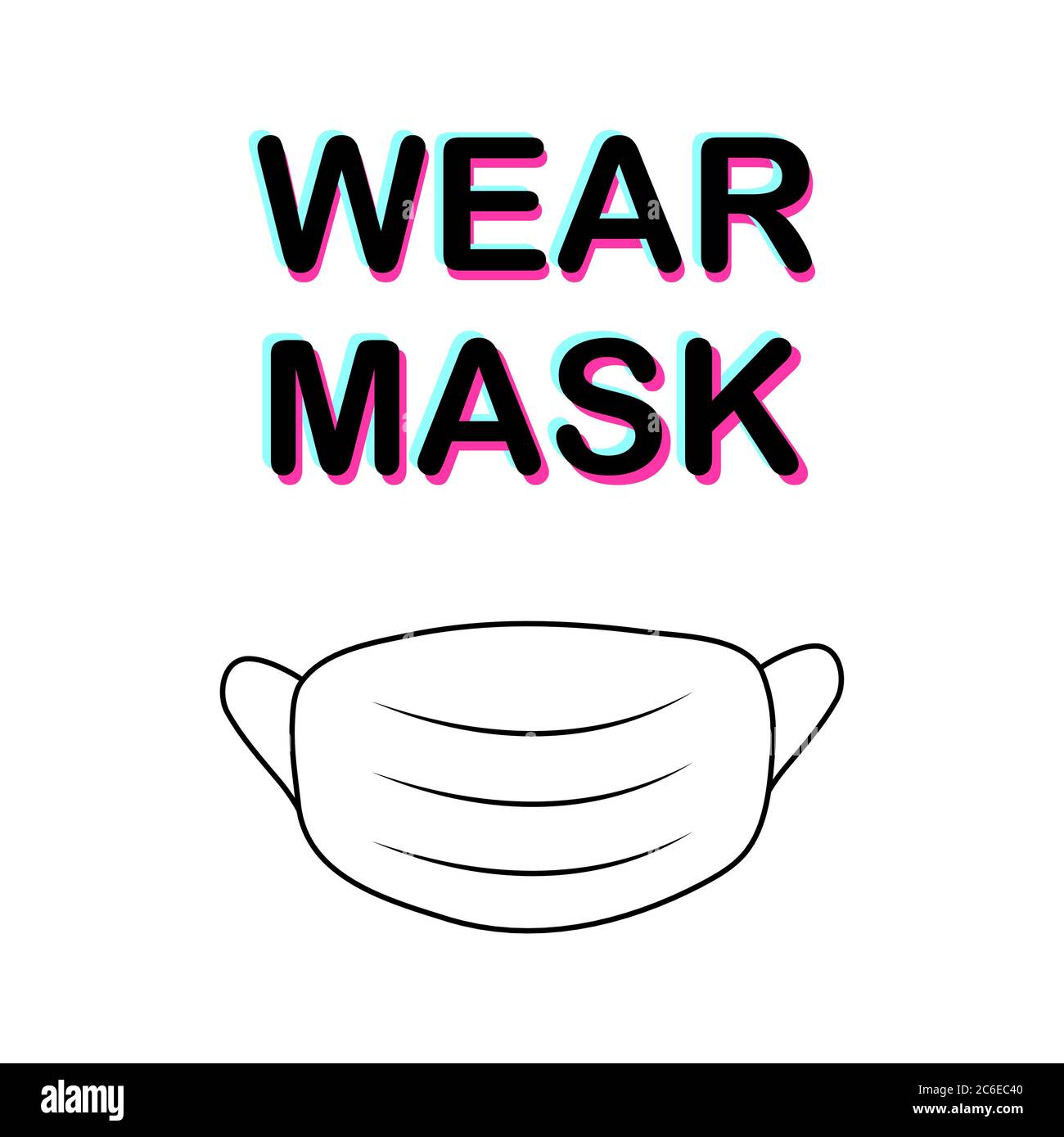 Wear a Mask Illustration. No Mask No Entry Policy Sign. Masked Shop