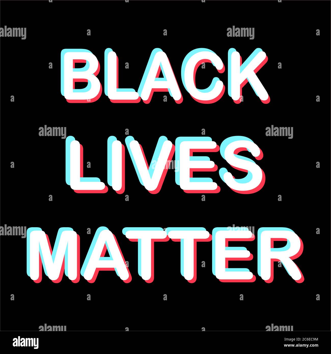Black lives matter text. Human rights of black people. Vector Illustration. Stock Vector