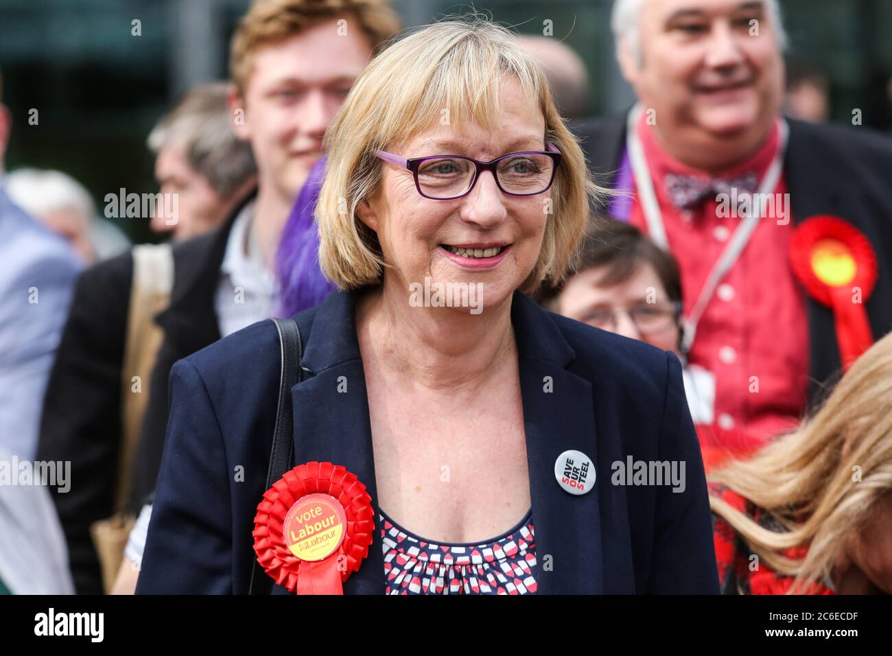 Gill Furniss after her victory in the Sheffield Brightside and Hillsborough by-election. The by-election was triggered after the death of Labour MP Ha Stock Photo